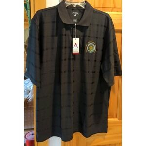 NWT Black Antigua Polo Mens Size L Vermont Wounded Warriors Golf Tournament 2013